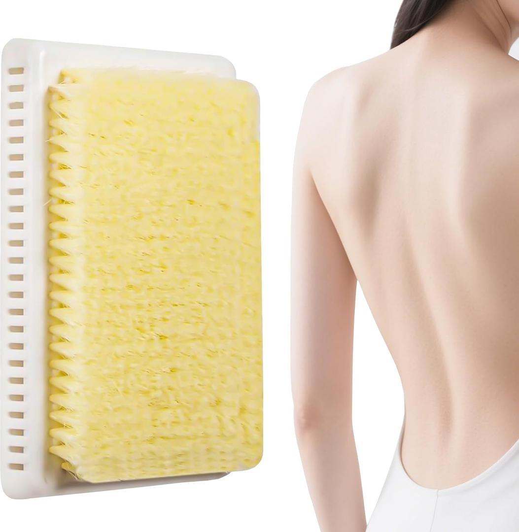 Wall Mounted Back Scrubber for Shower, Hands-Free Exfoliating Bath Brush with Dense Bristles, Large Body Scrubber for Men Women