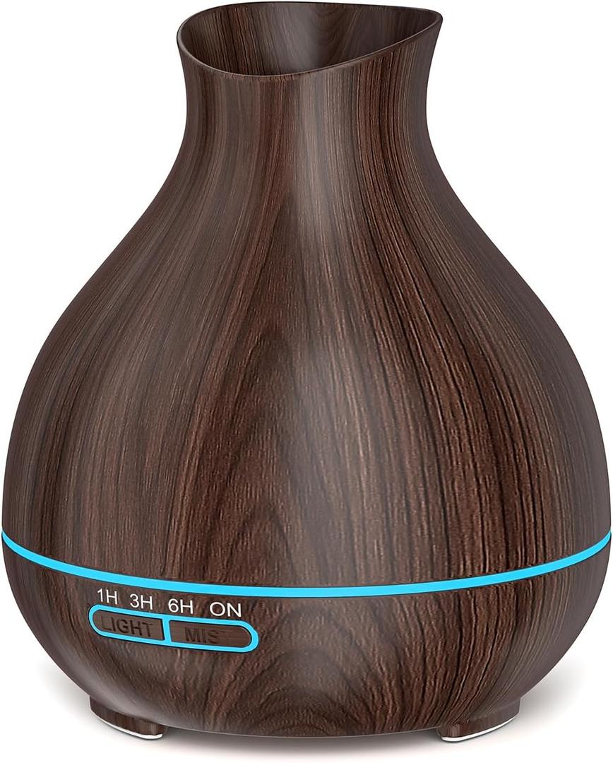BZseed Aromatherapy Essential Oil Diffuser, 550ml Ultrasonic Fragrant Oil Large Room Humidifier, Diffusers for Home with Timer and Waterless Auto-Off, 7 Color LED Lights,Cool Mist Humidifiers