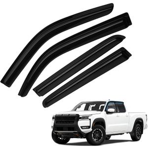 Frontier Rain Guards - Window Visors for Nissan Frontier Crew Cab 2022-2025 2026, Out-Channel Side Window Rain Guards for Frontier Accessories, 4PCS, Black, Car Accessories