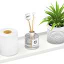 LSK Toilet Paper Basket, White Tank Tray with Golden T-Handle, 14 Inch Bathroom Tray for Organizing, Aluminium Toilet Paper Storage for Tank Topper, Bathroom, Kitchen Counter