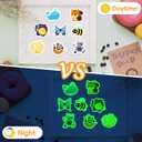 Glow in The Dark Cartoon Water Bottle Sticker for Kids, 100 pcs Waterproof Cute Vinyl Laptop Decals, Kids Teens Adults Phone Case Scrapbook Helmet Skateboard Luggage Decoration