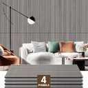 4 Pack Wood Panels for Wall, 47.2"23.6" Wood Slat Acoustic Panels for Wall, Soundproof Panels, 3D Fluted Panels for Interior Decor (Grey)