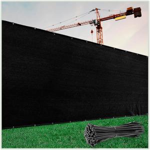 ColourTree 8' x 50' Black Fence Privacy Screen Windscreen Cover Fabric Shade Tarp Plant Greenhouse Netting Mesh Cloth - Commercial Grade 170 GSM - Heavy Duty