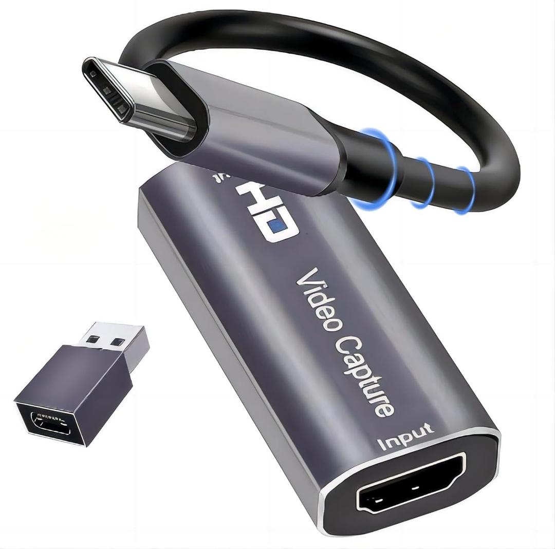 4K TypeC HDMI Capture Card, Cam Link Video Capture Card HDMI to 1080P Type-C for Windows Mac OS System for Streaming Gaming Meeting with USB C Adapter to Adjust PS3 4, Switch, Xbox