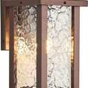 Outdoor Wall Sconce E26 Base Metal Frame - Brown Exterior Light Fixture with Clear Glass, Waterproof Porch Wall Mount Lighting for Garage, Patio(Bulb not Included)