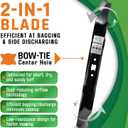 Mulching Mower Blade Replacement for Snapper 703371 Fits 21 Inch Walk-Behind Mowers Models SP70 SP80 SP90 SP95 SP100 SP105, Bow-Tie Center Hole 1 Pack