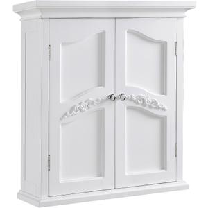 Teamson Home Versailles 22.01 in. x 23.74 in. 2-Door Removable Wall Cabinet with Interior Adjustable Shelves for Storage Solutions in Bathrooms, Kitchens, Laundry Rooms, Home Offices, White