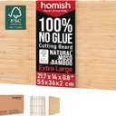 XL Bamboo Cutting Board with Handle – Extra Large Wood Chopping Board for Meat, Cheese, Serving – TRULY Glue-Free, Pre-Oiled Kitchen Boards 21.7"X14"/ 55x36cm - Dishwasher Safe [New 2026 Upgrade], 17"L x 12"W