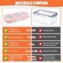 Xorim Stainless Steel Snack Containers, Reusable Stainless Steel Snack Box, 3 Compartments, Divided Food Storage Containers for School, Home and Travel, White Lid