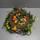 24 Inch Spring & Summer Artificial LED Tulip Wreath with LED Lights, Multicolor, for Easter, Holidays & Celebrations
