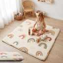 PaPaMat 1.5" Thick Premium Floor Play Mat, 50x50 Padded Memory Foam Mat, Tummy Time Crawling Playmat for Nursery Playroom Classroom