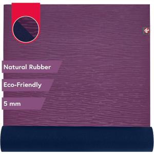 Manduka eKO Yoga Mat - 5mm Natural Rubber | Eco-Friendly | Soft Textured Surface| Natural Next-to-Skin Feel (71" x 26", Acai Midnight)