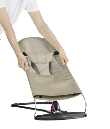 Bouncer Seat for Babies 0-12 Months, Baby Bouncer for Breathable and Comfortable Cushion, Three Height Adjustments, Baby Rocker Portable Folding and Detachable, Ergonomic Baby Seat