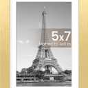 upsimples 5x7 Picture Frame, Display Pictures 4x6 with Mat or 5 x 7 Without, Wall Hanging Photo Frames, Gold, 1 Pack