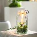 2 Pcs Mason Jar Candle Holder Farmhouse Hook Taper Candle Holder Insert Iron Vintage Rustic Christmas Decor Wedding Table Centerpiece Fits 2 Qt Jar Glass Vases for Rustic Fall Home Decor Outdoor