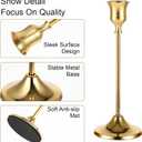 12 Pack Brass Golden Candlestick Holders, Vintage Taper Candle Holders Set in 3 Sizes for Dining Table, Fireplace, Party Decor