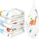 Muslin Burp Cloths 100% Cotton 20''x10'' Hand Washcloths for Baby, Super Soft and Absorbent 6 Layers Baby Burping Cloth for Boys Girls (Dinosaur & Animals, 6 Pack) (Car)