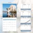 2026 Wall Calendar, Large Monthly Wall Calendar Dogs, Jan 2026 - Dec 2026, 12" x 24" (Opened), Hanging Planning Calendars for Family Home Office Supplies (Horses and Cattle)