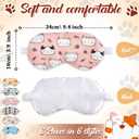 Cuffbow 6 Pack Plush Sleep Mask Set, Cute Plush Eye Masks for Sleeping, Soft Comfortable Travel Nap Blindfold, Sleepover Party Favors for Women(Cat,Colorful)