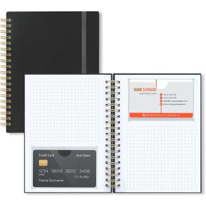 OneSky Business Card Organizer, Credit Card Organizer, Large Notes Area for You to Record any Information about the Card, Suitable for Business/Credit/Gift Cards,etc.Capacity: 64 Cards (BLACK)