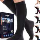 Compression Socks for Women & Men (20-30 mmHg) Support for Travel, Nurses, Pregnancy, Shin Splints, Sports and Everyday Wear, L-XL