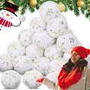 Hungdao 30 Pcs Fake Snowflake Snowballs 2.76 Inch Indoor Snow Fight Ball Set Winter Plush Balls Toy Soft Artificial Indoor Snowballs for Winter Christmas Holiday Party Decorations Games(Gold)