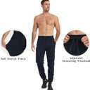 Ldtswch 38" Inseam Tall Mens Joggers Sweatpants Extra Long Zipper Pockets Athletic Pants for Jogging,Running (Blue, XL)