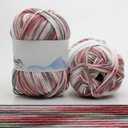 4 Ply Cotton Yarn, Medium Weight Variegated Gradient, Hand Knitting & Crocheting Yarn for Hats, Scarves & Crafts (Grey+Pink)