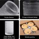 4 Pcs Hobnail Glass Cups with Lids and Straws, 16oz Embossed Drinking Glasses, Vintage Glassware for Iced Coffee, Soda, Gift for Women Men