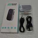 COMSOON Bluetooth Receiver for Car, Noise Cancelling 3.5mm AUX Bluetooth Car Adapter, Wireless Audio Receiver for Home Stereo/Wired Headphones, Hands-Free Call, 16H Battery Life - Black+Silver