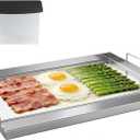 COZEER Stainless Steel Griddle 17＂×13＂, Nonstick Griddle for Gas Grill