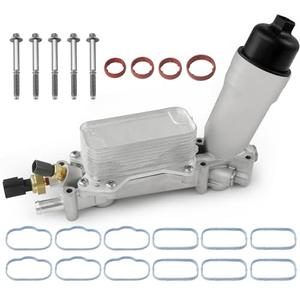 926-959 926-876 3.6L Upgraded Aluminum Engine Oil Cooler Filter Housing for 2017-2018 Dodge Journey Charger Challenger Caravan Durango Avenger Ram Jeep Wrangler Cherokee Chrysler 200 300 Town Country