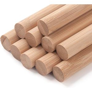 Wooden Dowel Rods Wood Dowels for Crafts, 10 PCS 5/8 x 15 Bamboo Wooden Sticks for Crafts, Round Macrame Dowels, Unfinished Hard Wood Sticks for Crafting, Arts and DIYers and Wedding Ribbon Wands