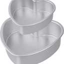 2Pcs Heart Shaped Cake Pans, Heart Baking Pan Cake Tin Mold for Valentines Weddings Birthday Party Oven DIY Desserts (6 inch & 8 inch)