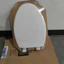 Mayfair Cassel Slow Close Toilet Seat, Easy Clean, Non Slip Premium Wood Seat, Easy Install, Made in USA, Round, Biscuit
