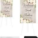 JEAWIWI 2PCS White Easel Stand for Wedding Sign Stand, 66 Inch Lightweight Adjustable Art Poster Stands for Display, Wedding Welcome Sign, White Metal Display Easel with Portable Bag