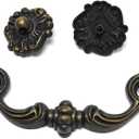 4-Pack 4.5" C-C Bail Drawer Pull Drop Dresser Pull Antique Brass Swing Drawer Handle Vintage Style 4 1/2" 115 mm Centers (4,Antique Brass)