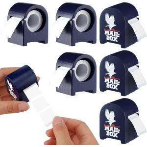 Wesiti 6 Pcs Wooden Stamp Roll Dispenser Wood Postage Stamp Dispenser for Roll of 100 Holder Organizer for Mailing Desk Table Home and Office Supplies