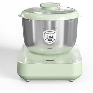 5.2QT Dough Maker with Weighting, Electric Dough Maker with Ferment Function, Face-up Touch Panel, 304 Stainless Steel, Green