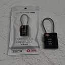 Travelsmart TS399X Cable Lock, 1-3/4 in L Cable/Chain, 3 Dial Lock