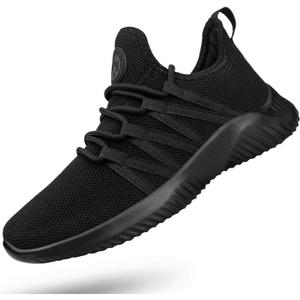 Feethit Womens Slip On Running Shoes Non Slip Walking Shoes Lightweight Gym Workout Shoes Breathable Fashion Sneakers (9.5, All Black)