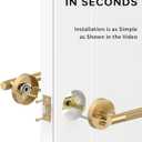Asidrama 4 Pack Champagne Bronze Privacy Door Handles, Door Lever with Door Knobs Indoor for Bedroom or Bathroom, Heavy Duty Door Handles Interior with Locks for Left Right Sided Doors