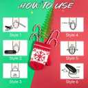 24 Pcs Christmas Press on Nails Square Medium Fake Nails with Snowman Christmas Tree Design Cute Winter False Nails Kit Glossy Acrylic Glue on Nails Xmas Nails Reusable Stick on Nails for Women