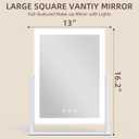 FENNIO Vanity Mirror with Lights - 17"x13" Lighted Makeup Mirror, Makeup Mirror with Lights, Touch Screen with 3-Color Lighting, Dimmable,Desk Mirror with Light for Vanity Tabletop