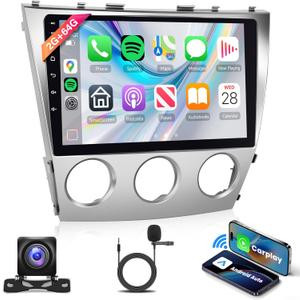 2+64G Android Car Radio for Toyota Camry 2006 2007 2008 2009 2010 2011 with Wireless Carplay Android Auto, 10.1'' Touch Screen Head Unit GPS Bluetooth Mirror Link WiFi FM/RDS EQ AHD Backup Camera SWC
