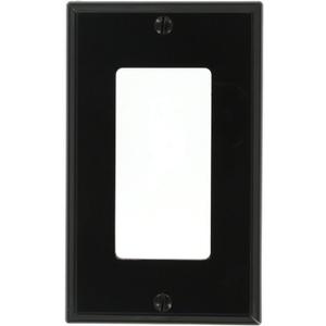 Leviton 80401-NE 1-Gang Decora/GFCI Device Wallplate, Standard Size, Thermoplastic Nylon, Device Mount, Black