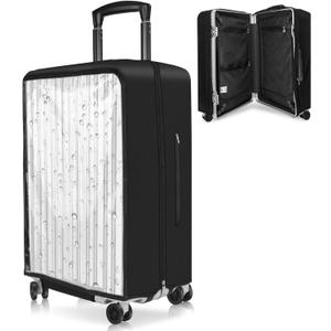 Yotako Upgraded Zippered Transparent PVC Suitcase Cover, No Disassembly Required, Clear Luggage Protector for Suitcase Luggage Protector Suitcase Cover, (28''(17.32''H x 14.96''L x 7.87''W))