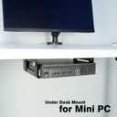 Under Desk Mini PC Mount Bracket 5-Level Height Adjustable (1.8" to 3.3"), Width-Adjustable Metal CPU Holder for Mac mini M4/Small PCs ,Includes Screws & Positioning Template for Easy Installation