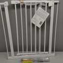 keny 29"-42.5" Baby Gate for Stairs, Auto Close Safety Dog Gate, Pressure Mounted Easy Walk Through Pet Gate for Doorways, Durable Stair Gate, 30" Tall, White