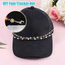 14pcs Trucker Hat Chains Bulk, Detachable Trucker Hat Charms Baseball Cap Chain Trucker Hat Bill Chains Hat Chain Brim Decoration for DIY Hat Jewelry Accessories